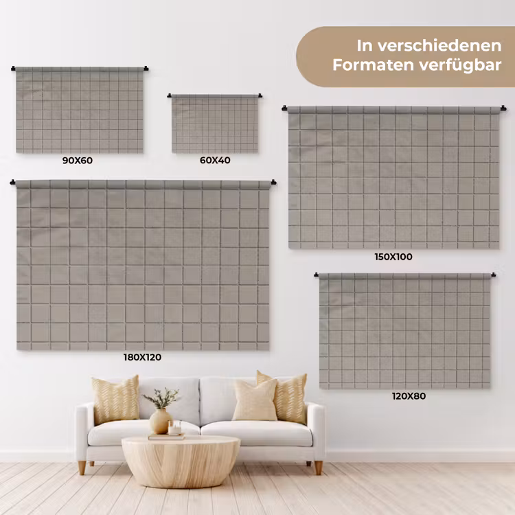 Tegel - Patroon Kiezel - Grijs Wandkleed katoen klein 269 -tsfeer8_DE