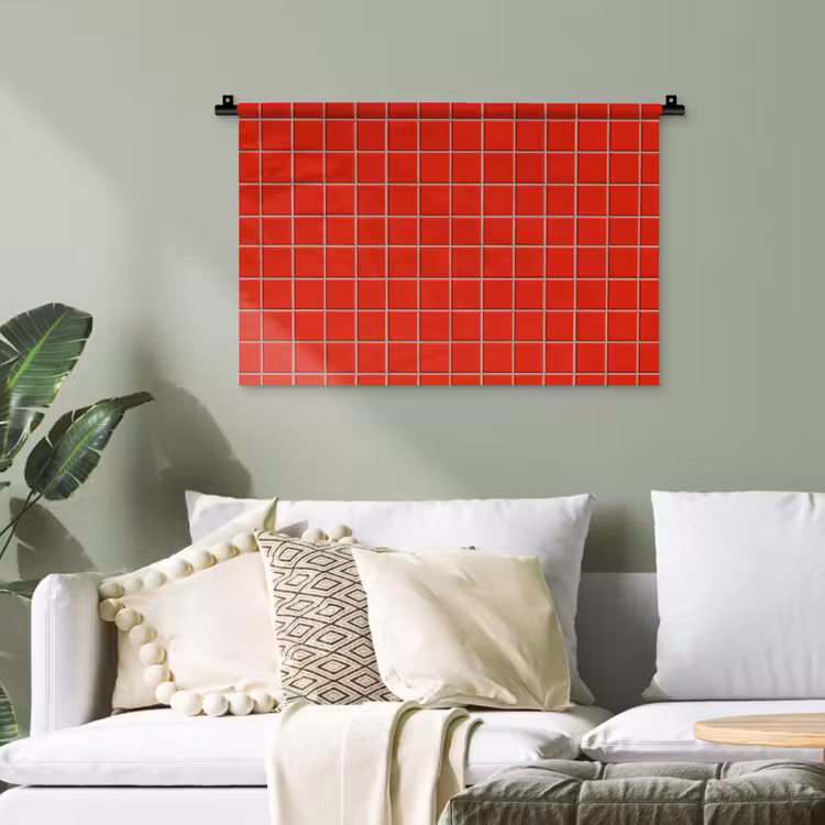 Tegel - Patroon - Kersen - Rood Wandkleed katoen klein 269 -sfeer7