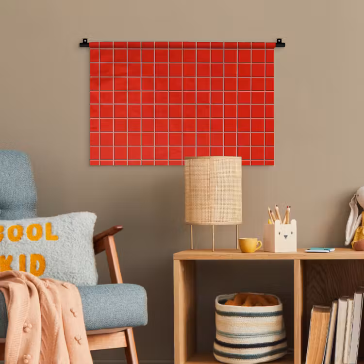 Tegel - Patroon - Kersen - Rood Wandkleed katoen klein 269 -wsfeer4_kind
