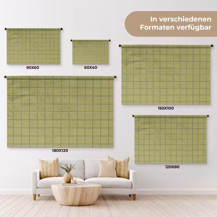 Tegel - Patroon - Olijfgroen Wandkleed katoen klein 269 -tsfeer8_DE