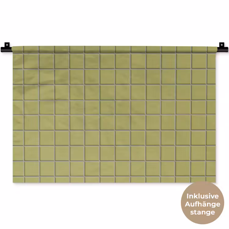 Tegel - Patroon - Olijfgroen Wandkleed katoen klein 269 -t3d_DE