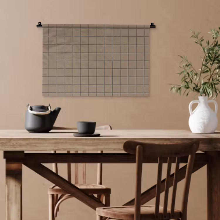 Tegel - Patroon - Taupe Wandkleed katoen klein 269 -sfeer6