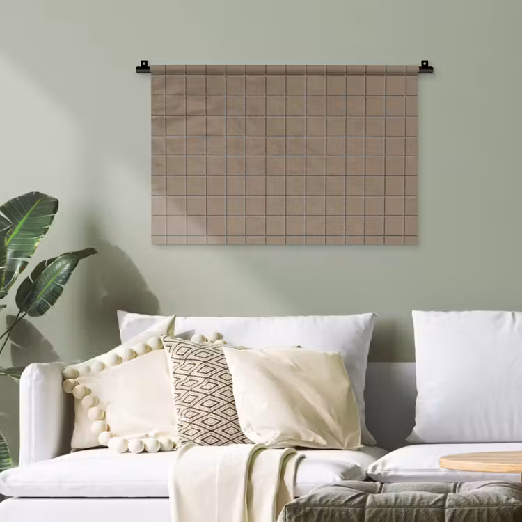 Tegel - Patroon - Taupe Wandkleed katoen klein 269 -sfeer7