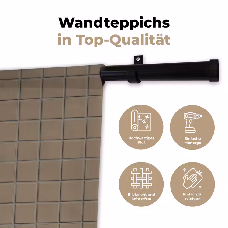 Tegel - Patroon - Taupe Wandkleed katoen klein 269 -tsfeer2_DE
