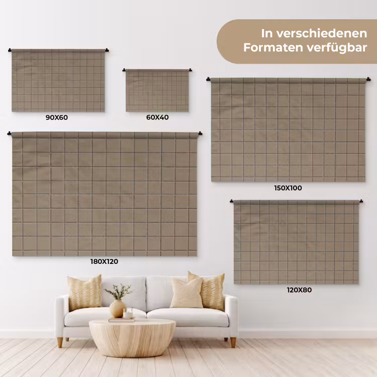 Tegel - Patroon - Taupe Wandkleed katoen klein 269 -tsfeer8_DE