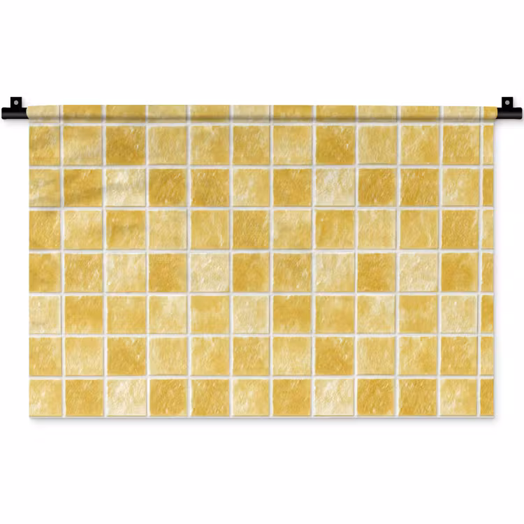 Tegels - Mozaïek - Textuur - Goudgeel Wandkleed katoen klein 269 -zz3d