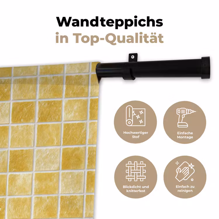 Tegels - Mozaïek - Textuur - Goudgeel Wandkleed katoen klein 269 -tsfeer2_DE