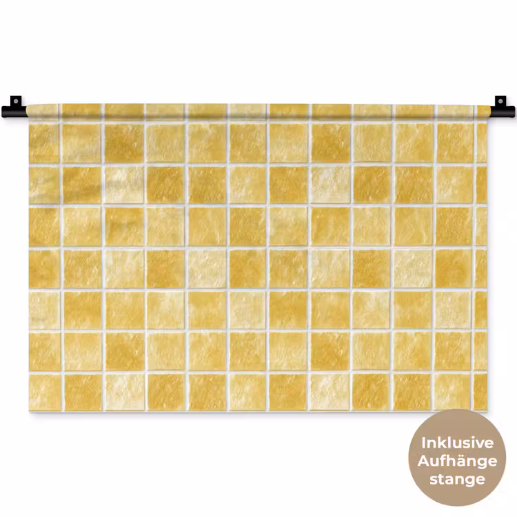 Tegels - Mozaïek - Textuur - Goudgeel Wandkleed katoen klein 269 -t3d_DE