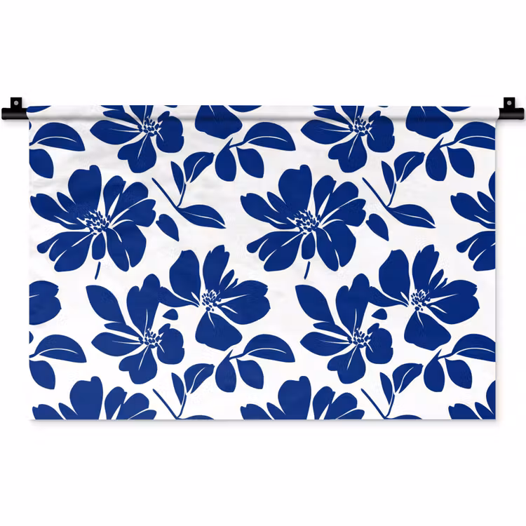 Floraal - Modern - Blauw Wandkleed katoen klein 269 -zz3d