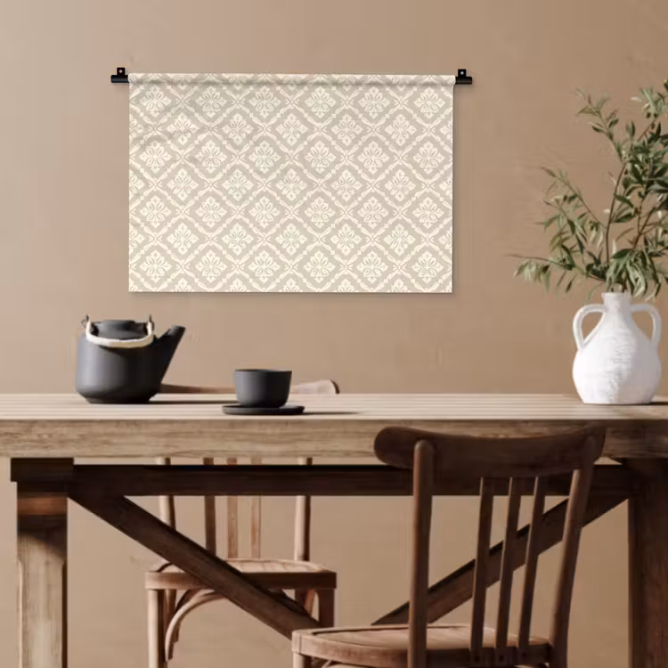Floraal - Ornament - Beige Wandkleed katoen klein 269 -sfeer6