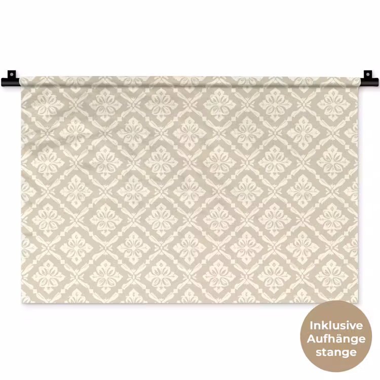 Floraal - Ornament - Beige Wandkleed katoen klein 269 -t3d_DE