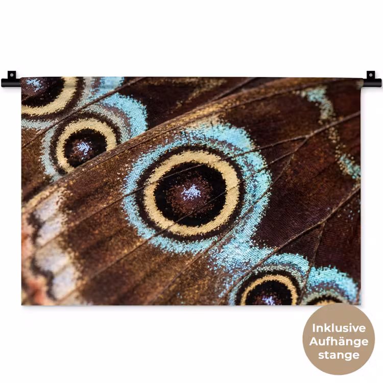 Vleugels - Vlinder - Blauw Wandkleed katoen klein -t3d_DE