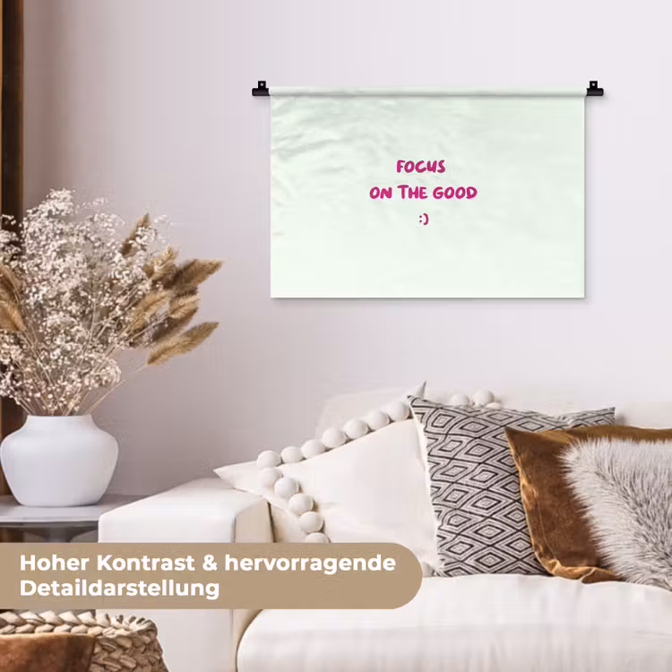 Focus - Beige - Roze - Smiley Wandkleed katoen klein -tsfeer1_DE