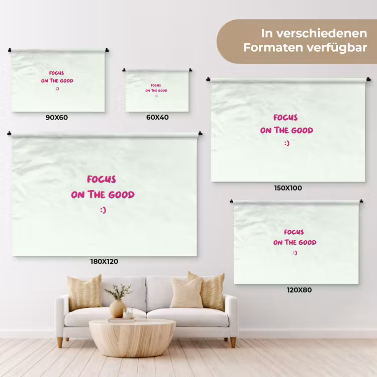 Focus - Beige - Roze - Smiley Wandkleed katoen klein -tsfeer8_DE