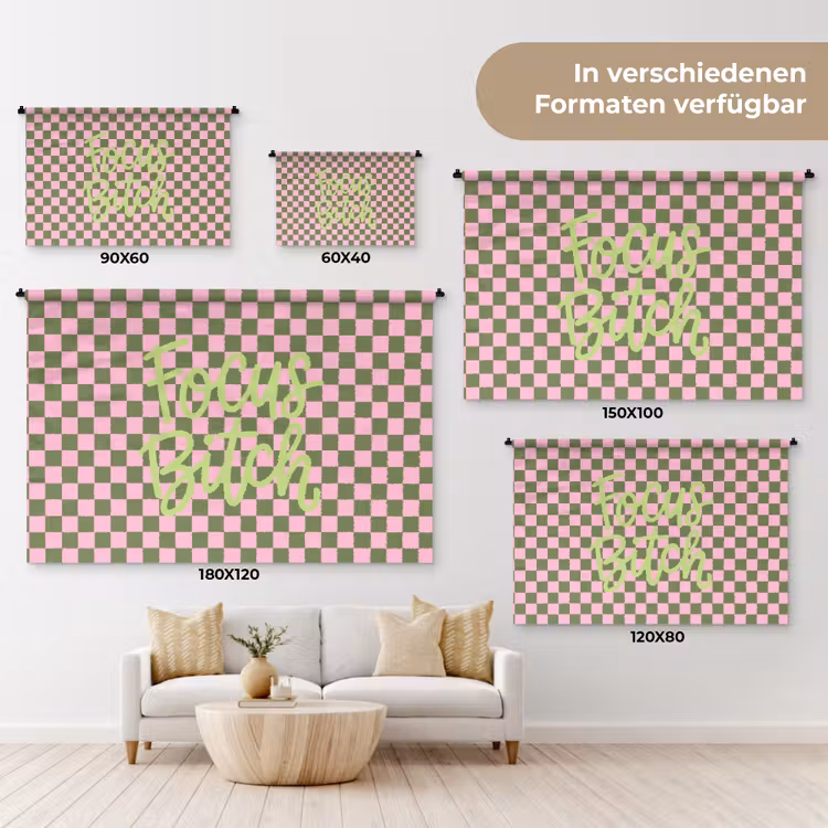 Focus - Vakken - Roze Wandkleed katoen klein -tsfeer8_DE