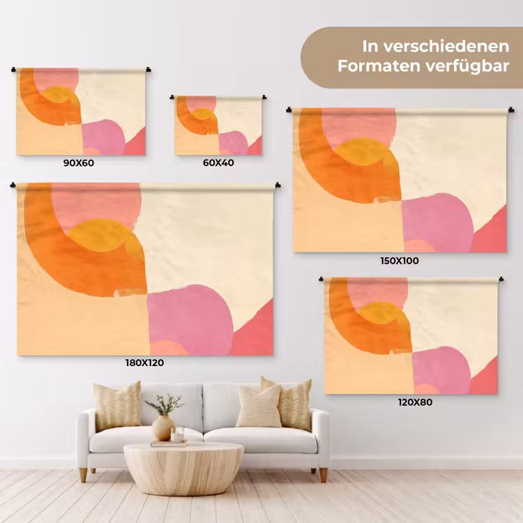 Vormen - Abstract - Kleurrijk Wandkleed katoen klein -tsfeer8_DE