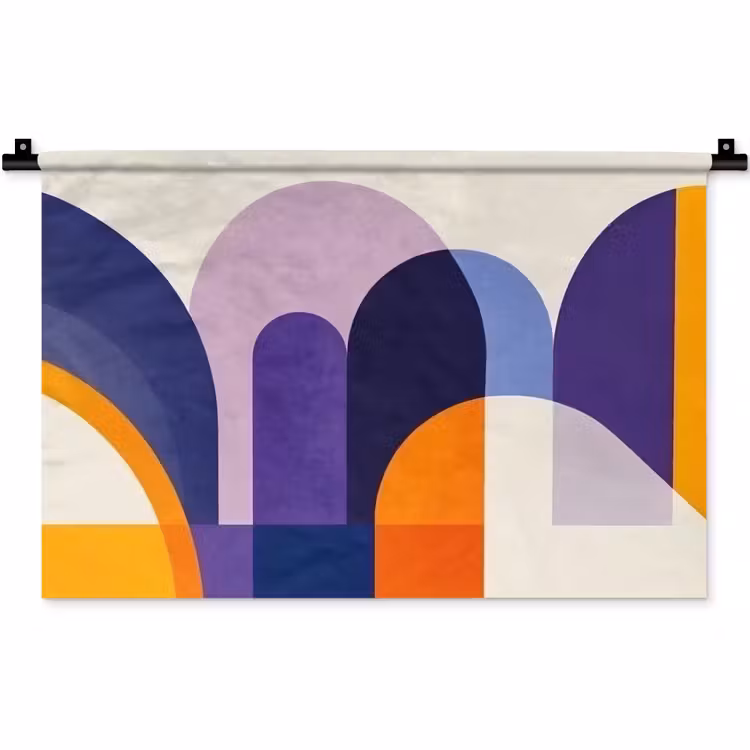 Vormen - Abstract - Grafisch - Oranje Wandkleed katoen klein -zz3d