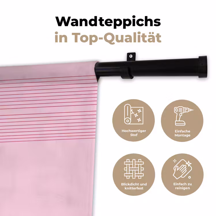 Vormen - Lijnen - Minimalistisch - Roze Wandkleed katoen klein -tsfeer2_DE