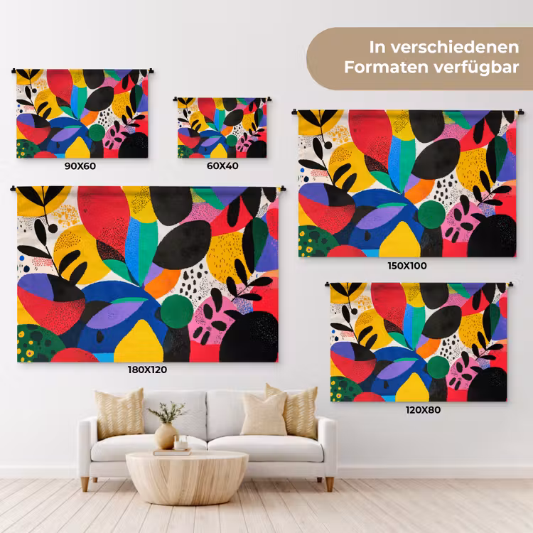 Vormen - Stippen - Kleurrijk Wandkleed katoen klein -tsfeer8_DE