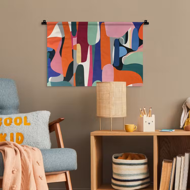 Vormen - Ritmisch - Kleuren - Abstract Wandkleed katoen klein -wsfeer4_kind