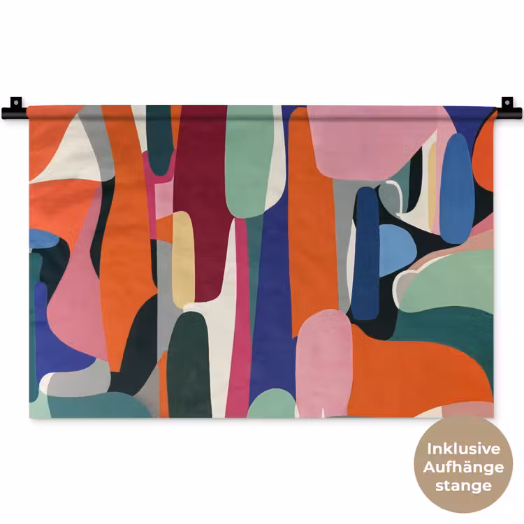 Vormen - Ritmisch - Kleuren - Abstract Wandkleed katoen klein -t3d_DE
