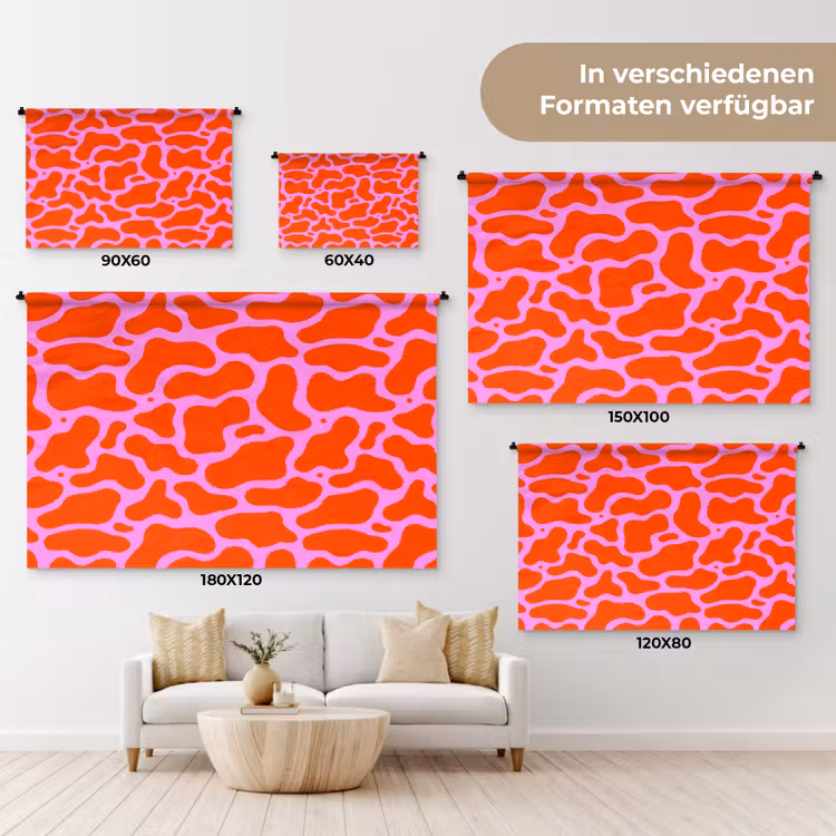 Vormen - Roze - Rood Wandkleed katoen klein 269 -tsfeer8_DE