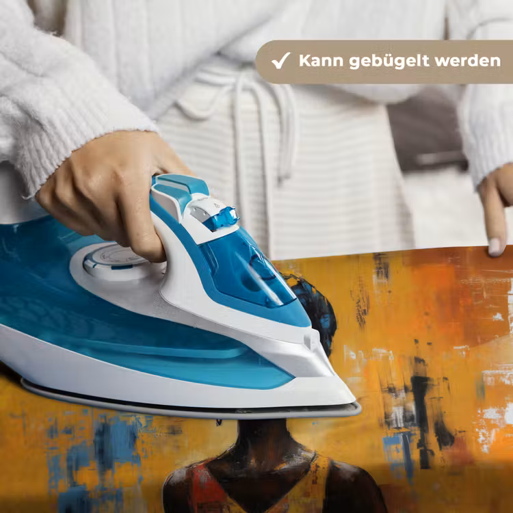 Vrouw - Ogen - Penseelstreken - Geel Wandkleed katoen klein -tsfeer9_DE