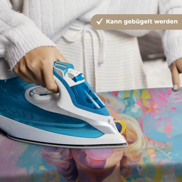 Vrouw - Blond - Roze kauwgom - Kleurrijk - Pastel Wandkleed katoen klein -tsfeer9_DE