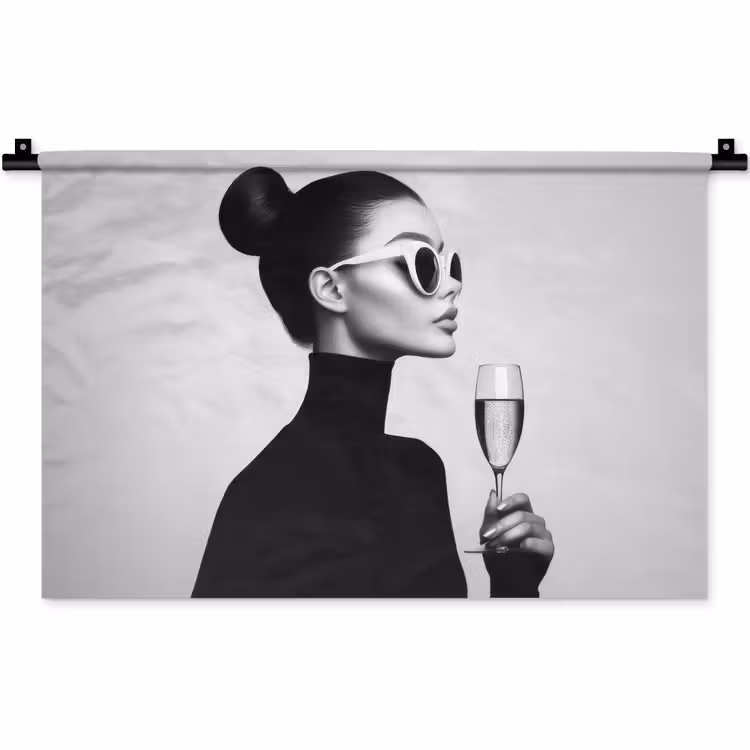 Vrouw - Champagne - Modern Wandkleed katoen klein -zz3d