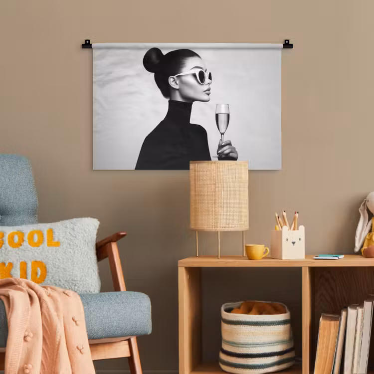 Vrouw - Champagne - Modern Wandkleed katoen klein -wsfeer4_kind