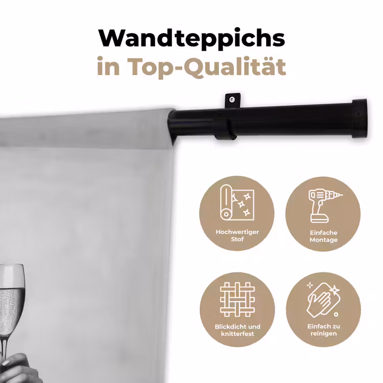 Vrouw - Champagne - Modern Wandkleed katoen klein -tsfeer2_DE