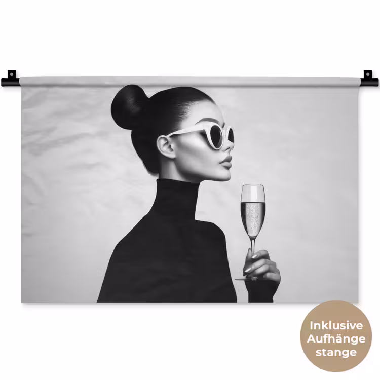 Vrouw - Champagne - Modern Wandkleed katoen klein -t3d_DE