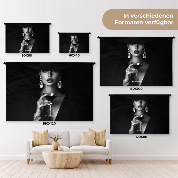 Vrouw - Cocktail - Chic Wandkleed katoen klein -tsfeer8_DE