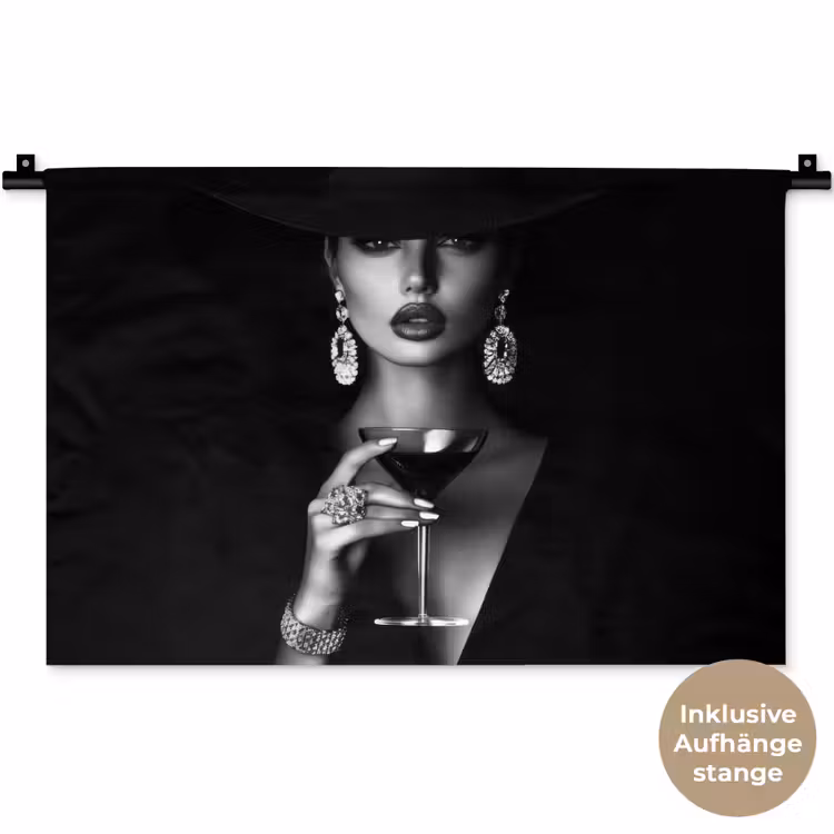 Vrouw - Cocktail - Chic Wandkleed katoen klein -t3d_DE