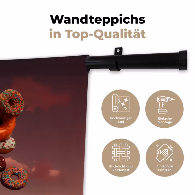 Vrouw - Donuts - Kleurrijk Wandkleed katoen klein -tsfeer2_DE