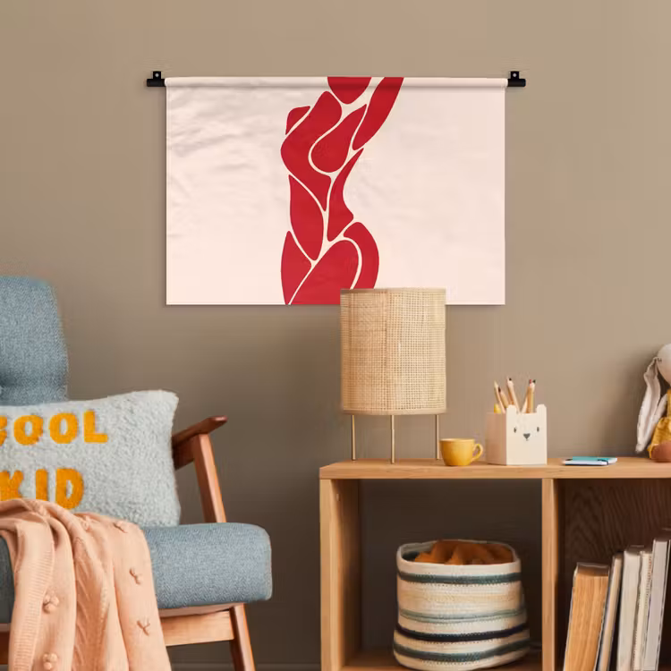 Vrouw - Figuur - Abstract - Modern - Rood Wandkleed katoen klein -wsfeer4_kind