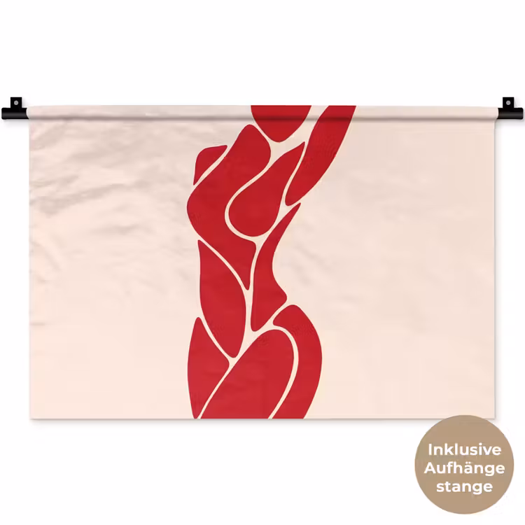 Vrouw - Figuur - Abstract - Modern - Rood Wandkleed katoen klein -t3d_DE