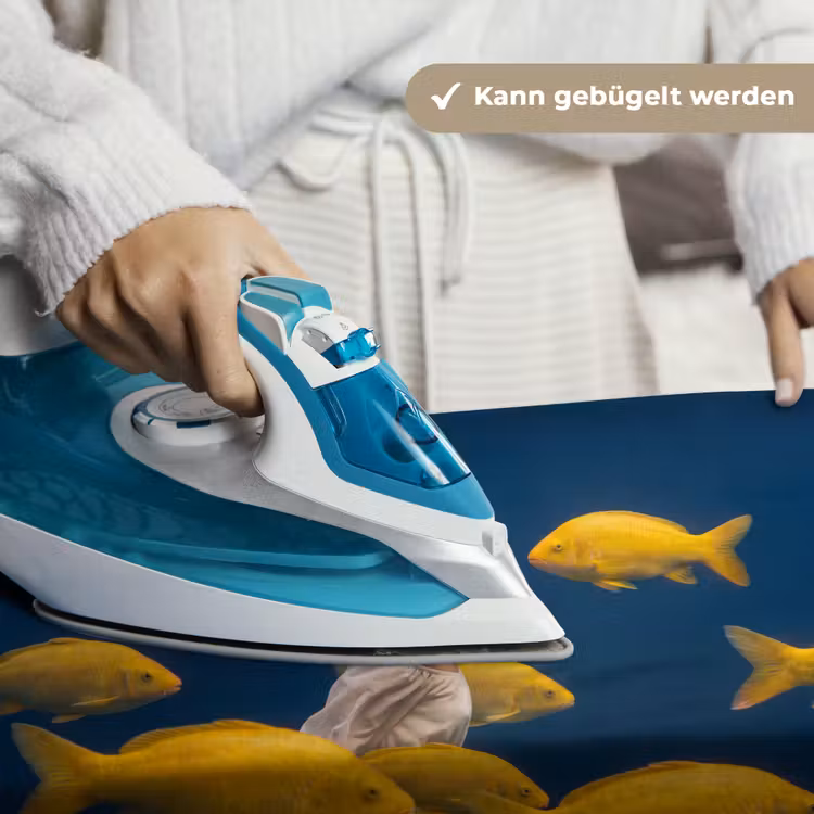 Vrouw - Vis - Water - Natuur - Geel Wandkleed katoen klein -tsfeer9_DE