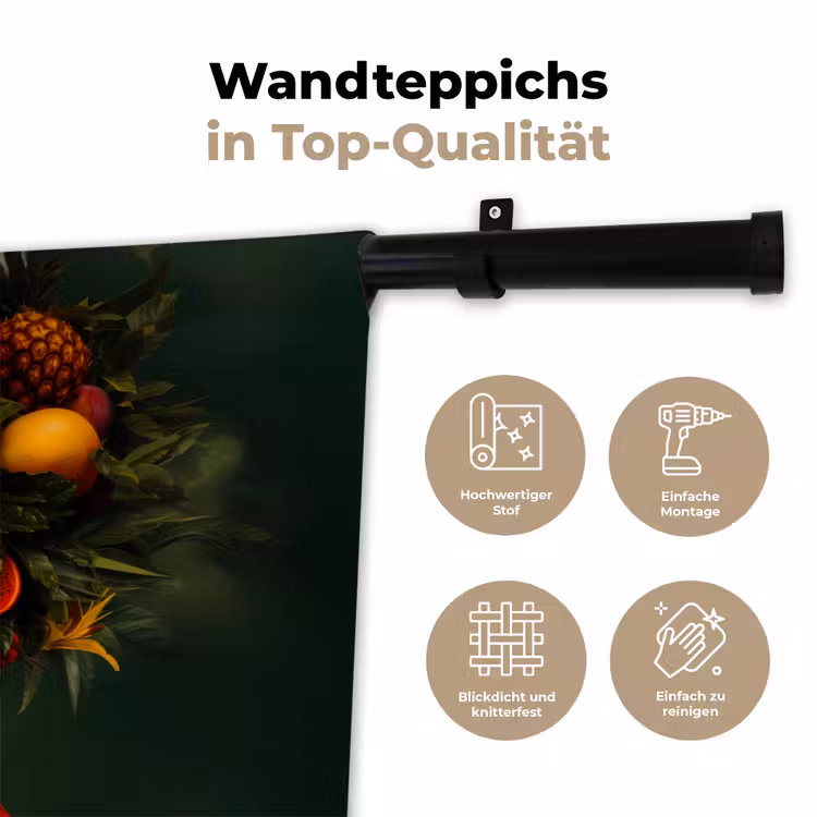 Vrouw - Vruchten - Papaja - Ananas Wandkleed katoen klein -tsfeer2_DE