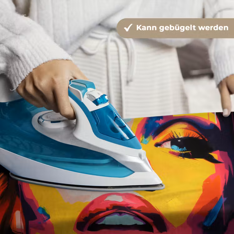 Vrouw - Gezicht - Kleurrijk Wandkleed katoen klein -tsfeer9_DE