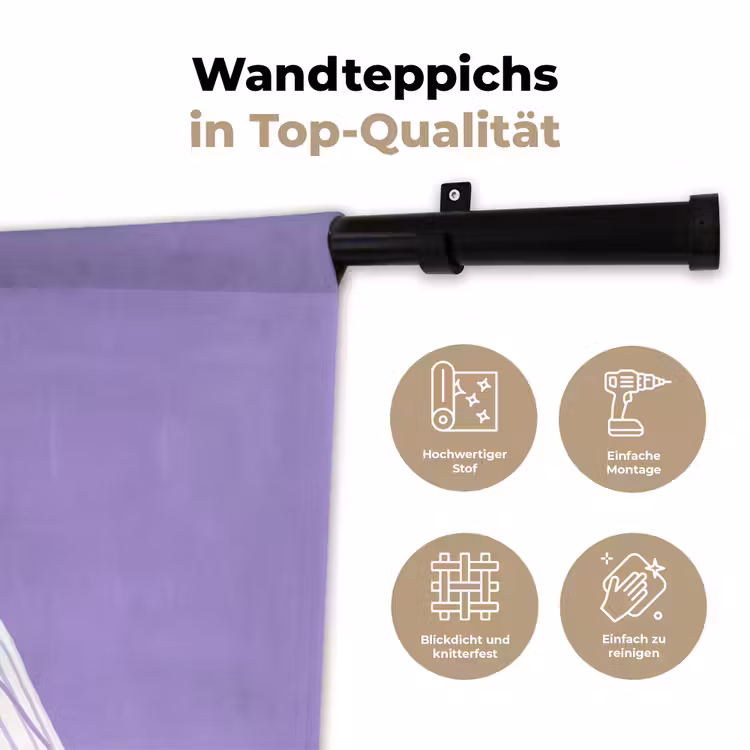 Vrouw - Gezicht - Mensen - Abstract - Kleurrijk Wandkleed katoen klein -tsfeer2_DE