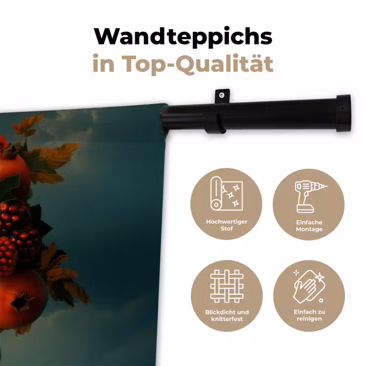 Vrouw - Granaatappel - Herfst - Zonnebril Wandkleed katoen klein -tsfeer2_DE