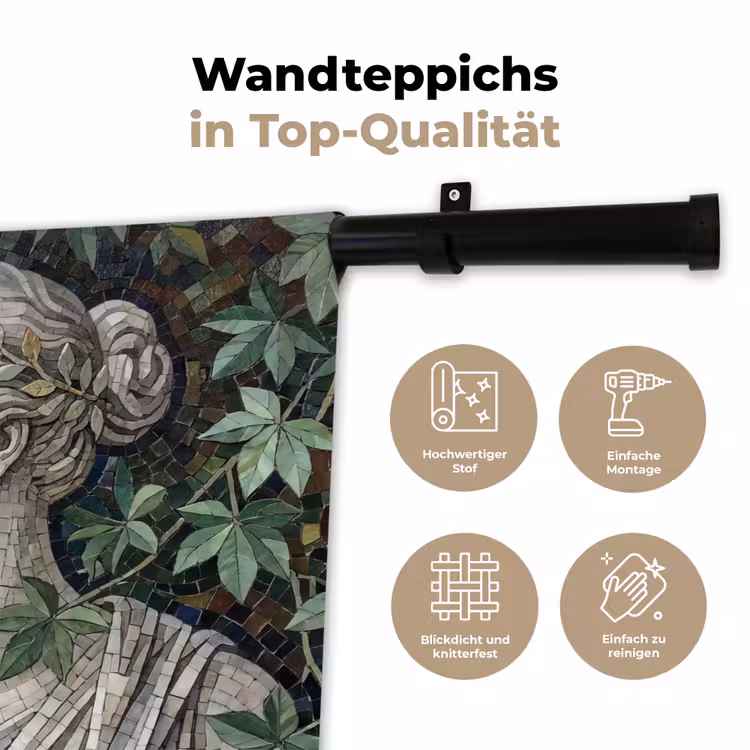 Vrouw - Klassiek - Mozaiëk - Natuur - Groen Wandkleed katoen klein -tsfeer2_DE