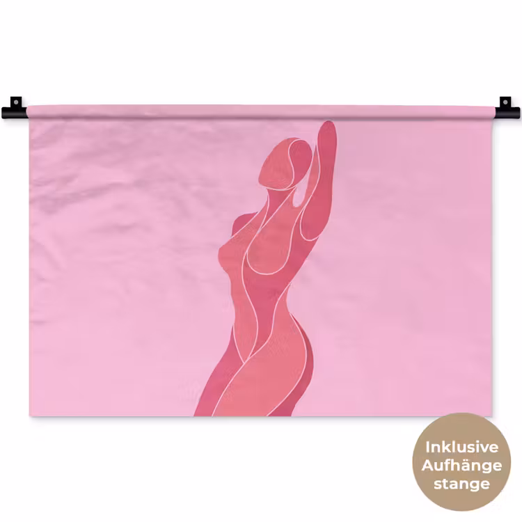 Vrouw - Lichaam - Abstract - Roze Wandkleed katoen klein -t3d_DE