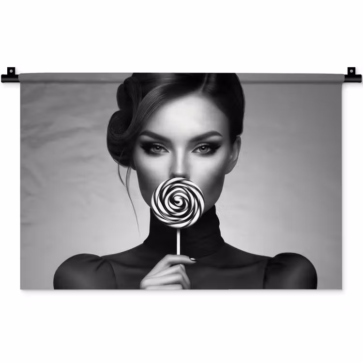 Vrouw - Lolly - Zwart Wandkleed katoen klein -zz3d