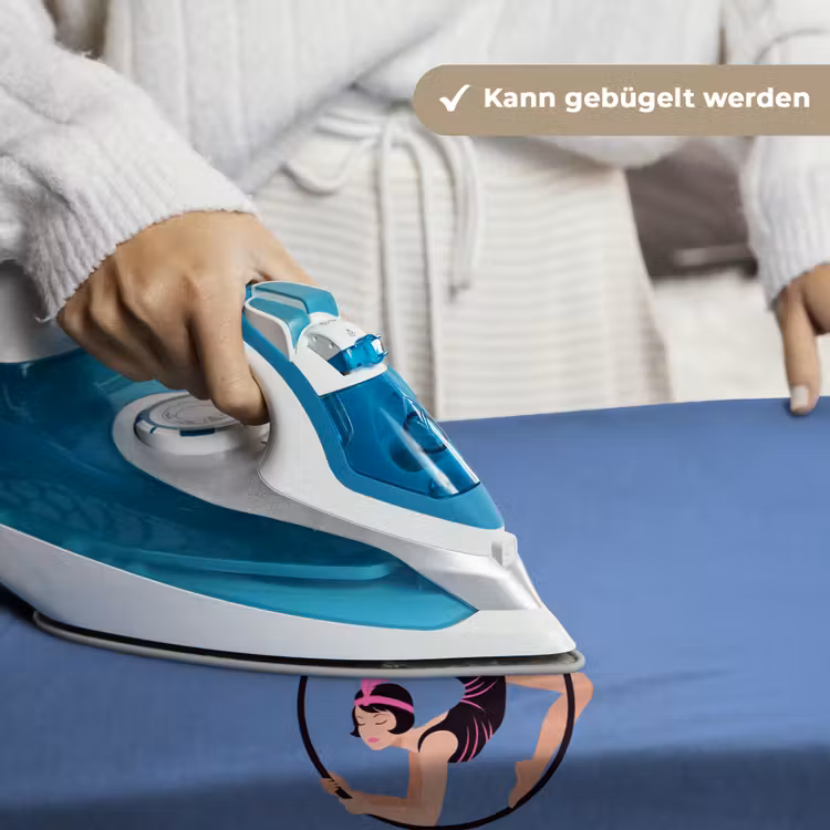 Vrouw - Aerial hoop - Art deco - Illustratie - Blauw Wandkleed katoen klein -tsfeer9_DE