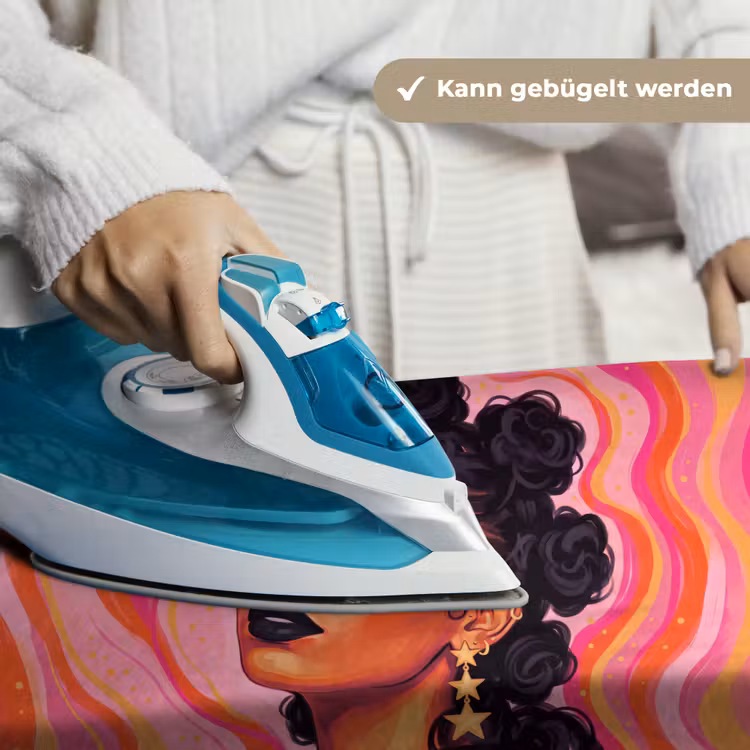 Vrouw - Portret - Abstract - Kleurrijk - Roze Wandkleed katoen klein -tsfeer9_DE