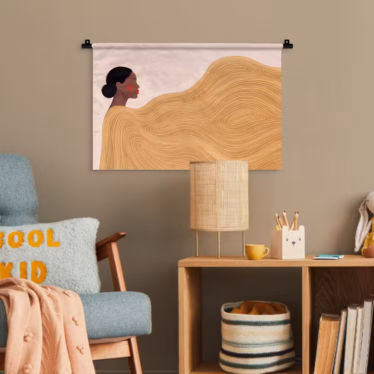 Vrouw - Profiel - Modern - Abstract - Kunst Wandkleed katoen klein -wsfeer4_kind
