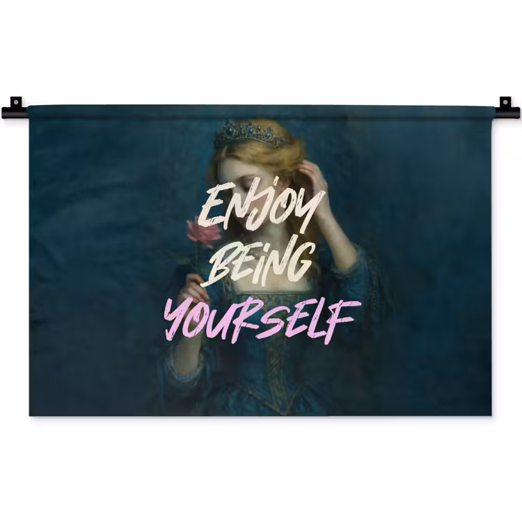 Vrouw - Roos - Quote Wandkleed katoen klein -zz3d
