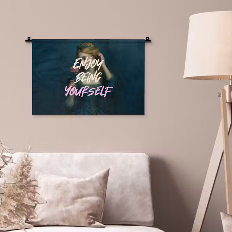 Vrouw - Roos - Quote Wandkleed katoen klein -sfeer4